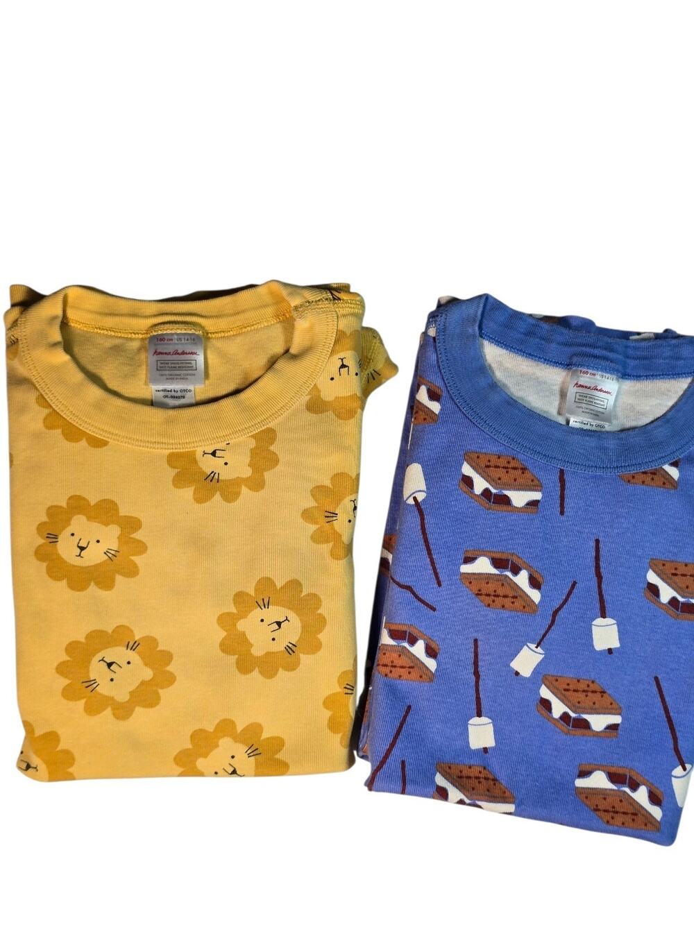 Set Of 2 - Hanna Andersson pajamas Size 14/16 (160cm) Tigers & Smores prints